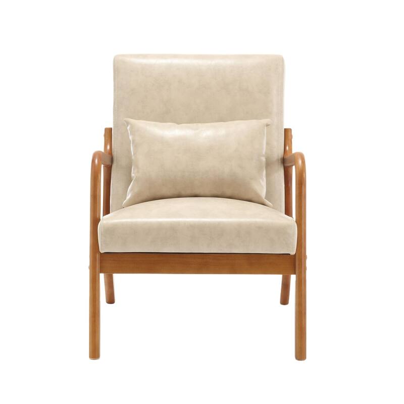 Khaki Modern 23.2" Accent Chair with Pillow