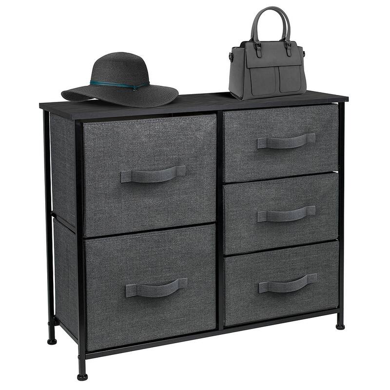 Dresser w/ 5 Drawers - Furniture Storage Tower Unit for Home, Bedroom