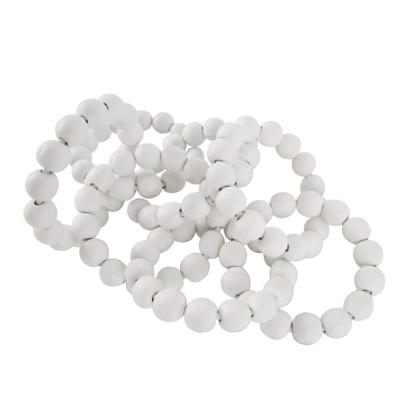 Light Brown, Black or White Wood Beaded 8 Link Chain Sculpture