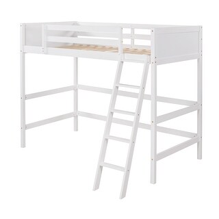 Modern Style Twin Size Wood Loft Bed with Ladder