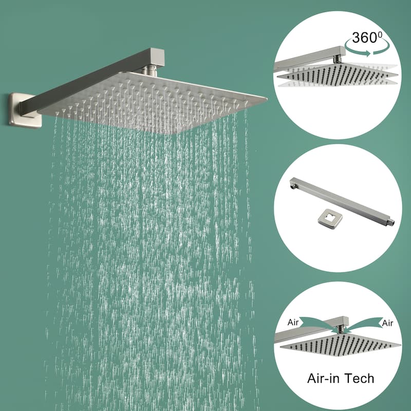 10 in. Wall Mount Dual Shower Heads, Shower System with Valve - 10"