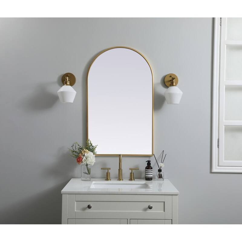 Indigo Home Metal Frame Arch Mirror 22x36 Inch
