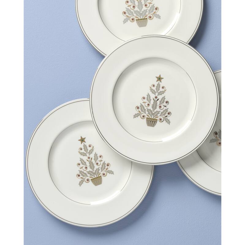 Lenox Federal Platinum Tree Accent Plates, Set of 4