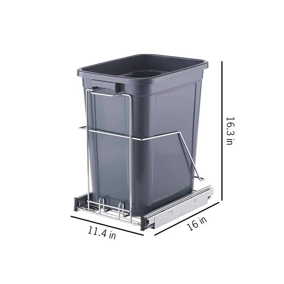 TRINITY PRO® EcoStorage® 25 Liter Chrome Sliding Trashcan Bed Bath