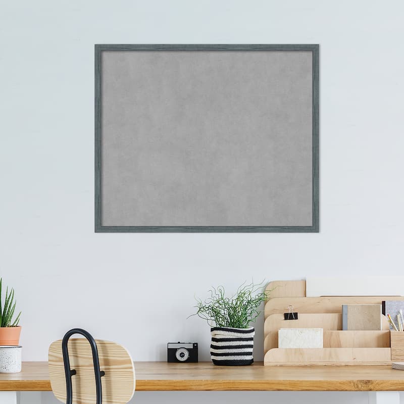 Amanti Art Dixie Blue Grey Rustic Narrow Framed Magnetic Board