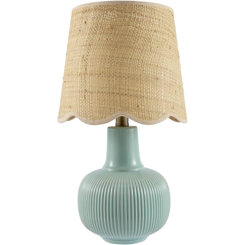 Livabliss Ormelle Traditional Accent Table Lamp - 19"H x 10"W x 10"D - Beige/Light Blue