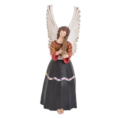 Novica Handmade Santa Maria Chiquimula Ceramic Angel Sculpture