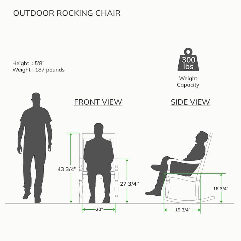 Cambridge Casual Oslo Wood Outdoor Rocking Chair Set of 2