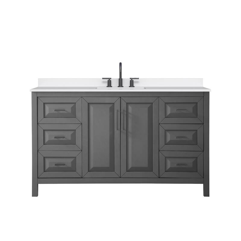 Daria 60-inch Single Vanity, 3 Hole Quartz Top