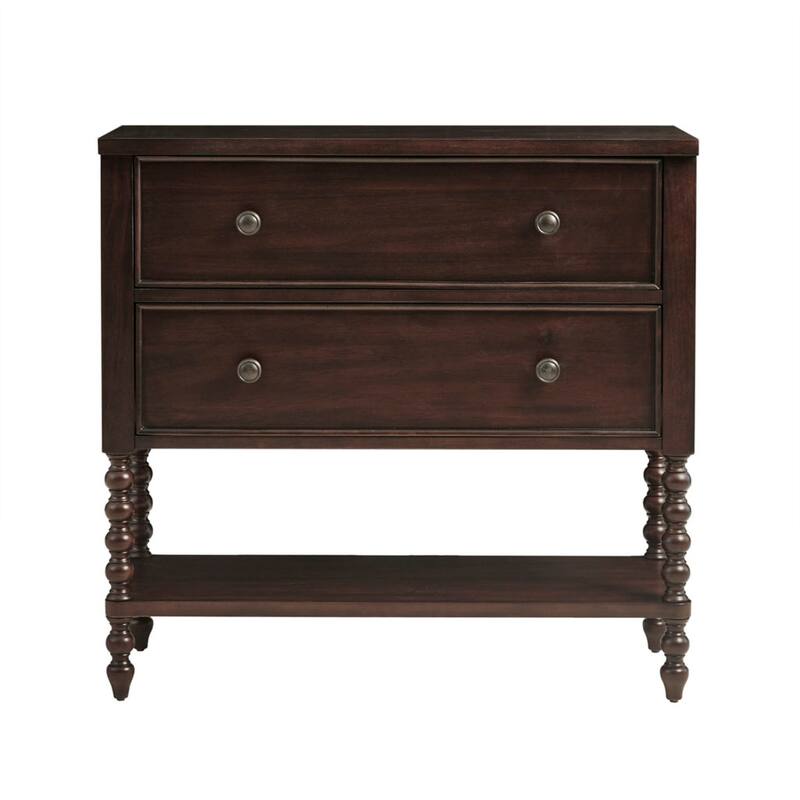 Roomfitters Beckett Accent Console, Traditional Wood Hallway Unit with Storage and Lower Shelf - Morocco Brown