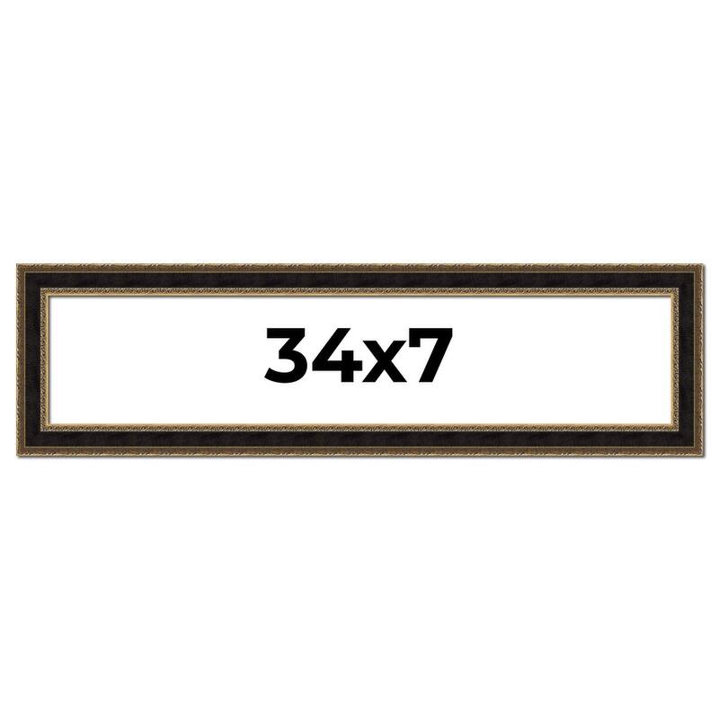34x7 Frame Gold Antique Vintage Sold Wood Picture Frame | 1.75 Inch