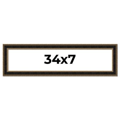 34x7 Frame Gold Antique Vintage Sold Wood Picture Frame | 1.75 Inch