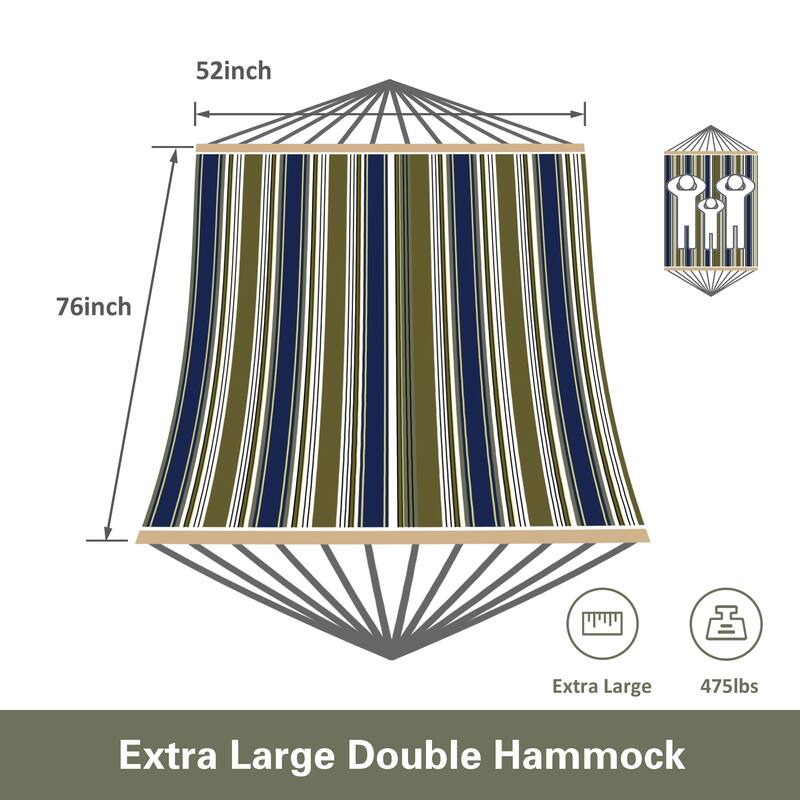 Hammock Double Hammock with Stand, Two Person Cotton Rope Hammock
