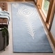 preview thumbnail 11 of 60, SAFAVIEH Handmade Soho Simi Peacock Feather N.Z. Wool Rug 2'6" x 12' Runner - Light Blue/Ivory - Runner