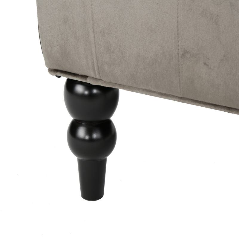 Roomfitters Tufted Wingback Accent Chair with High Back and Rolled Arms, Upholstered Club Chair for Living Room or Bedroom, Grey