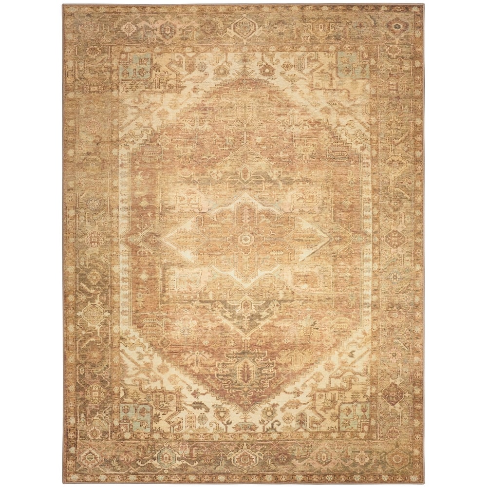 Nourison Vintage Washables Indoor only Gold Persian Area Rug
