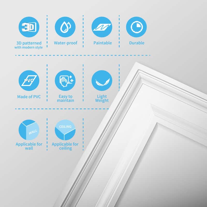 Art3d 12-Piece PVC 3D Ceiling Tiles Wall Panels, Minimalist Classic Style
