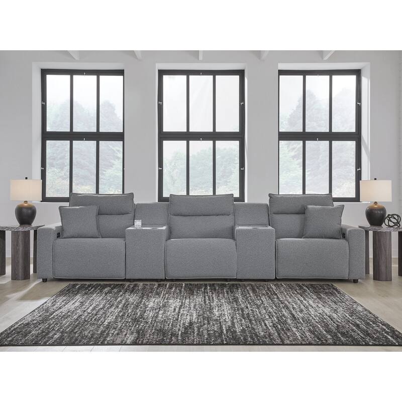 Signature Design by Ashley Modmax Gray 5-Piece Power Reclining Sectional - 152" W x 41" D x 41" H