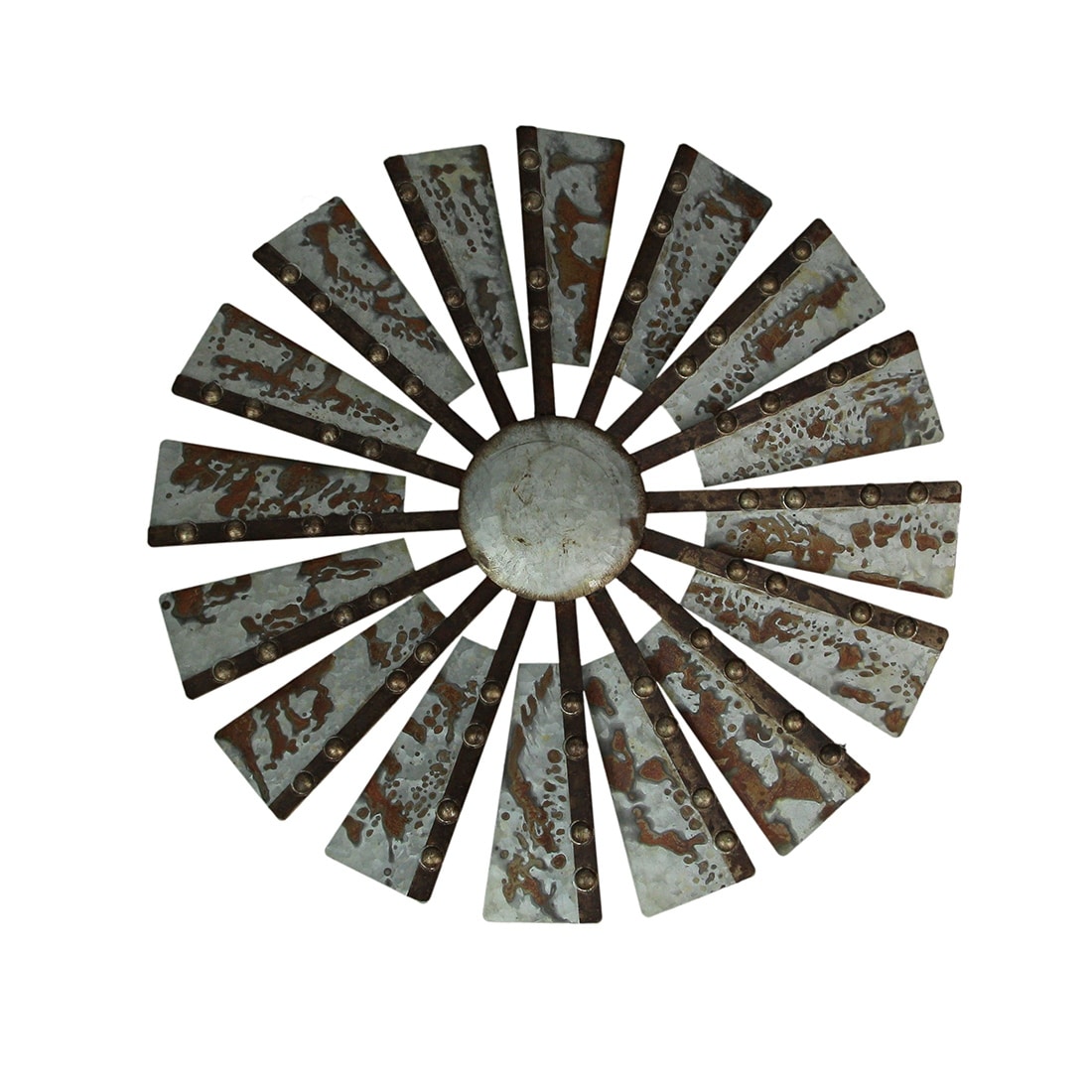 Zeckos Galvanized Metal Windmill Wall Hanging 21 Inches In