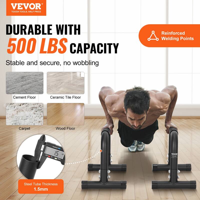 VEVOR Dip Bars Heave Duty Dip Stand Station for Strength Training Home Gym Office Outdoor