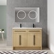 preview thumbnail 11 of 16, Beingnext 48"/60" Bathroom Vanity With Double Sink, Freestanding Bathroom Vanity With 4 Doors And 2 Adjustable Shelves 47.63''W x 18.31''D x 35.38''H