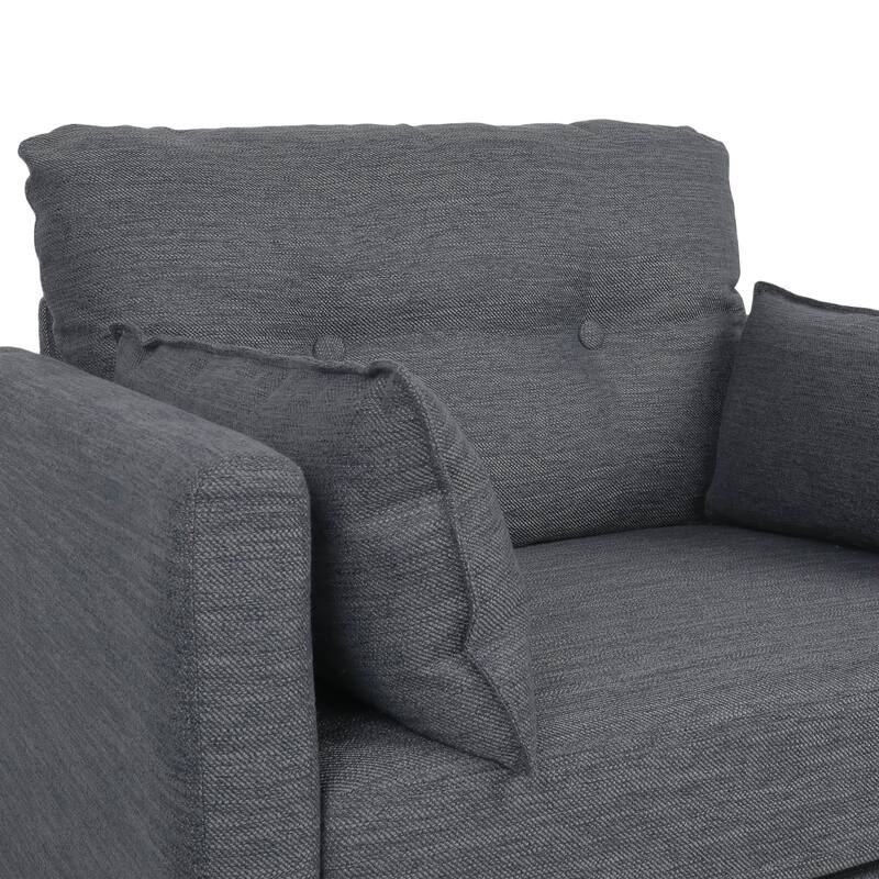 Roomfitters Modern Upholstered Accent Club Chair with Cushions, Mid-Century Supportive Lounge Seating