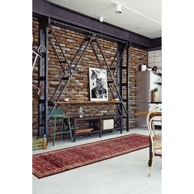 ECARPETGALLERY Hand-knotted Andelz Red Wool Rug - 3'5 x 13'0