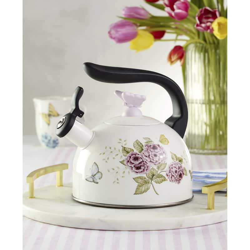 Lenox Butterfly Meadow Tea Kettle, Enamel 2.5-Quart