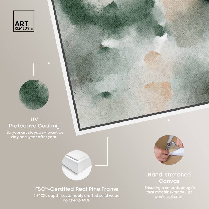 Art Remedy Smoky And Blush Shadows Framed Watercolor Boho Abstracts