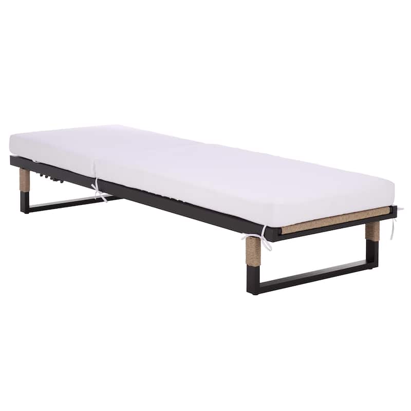 SAFAVIEH Outdoor Living Arman Lounger with Cushion - 79"W x 26"D x 15"H