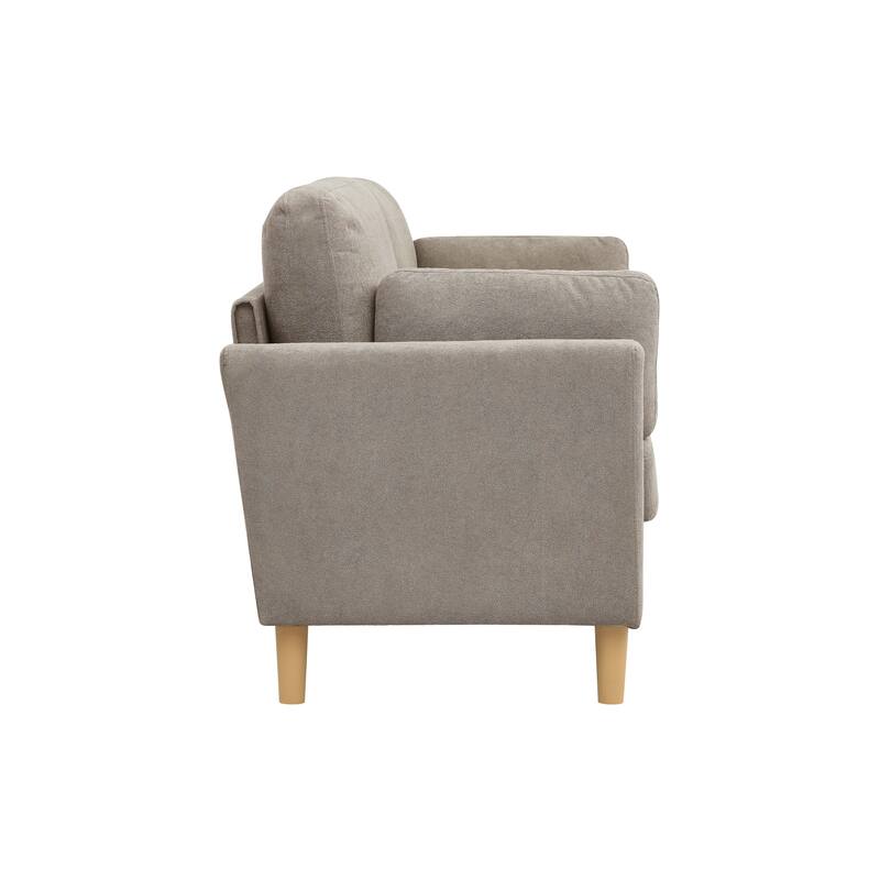 2-Seater Khaki Polyester Sofa