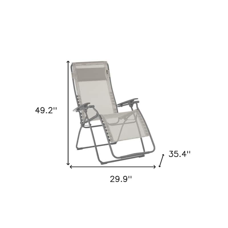 30 Inch Steel Outdoor Zero Gravity Chair with Cushion Sling Seat - 29.9” x 35.4” x 49.2”