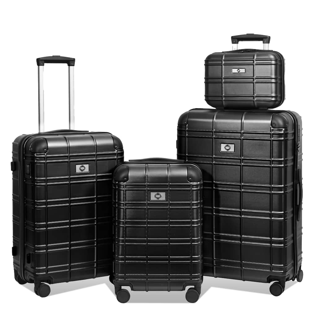 Luggage Sets ABS+PC Hardshell 4pcs Luggage Hardside Lightweight Durable Suitcase sets Spinner Wheels (12/20/24/28)