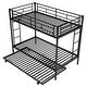 preview thumbnail 22 of 43, Twin over Twin Size Metal Bunk Bed with Trundle, Ladder and Fence for Bedroom