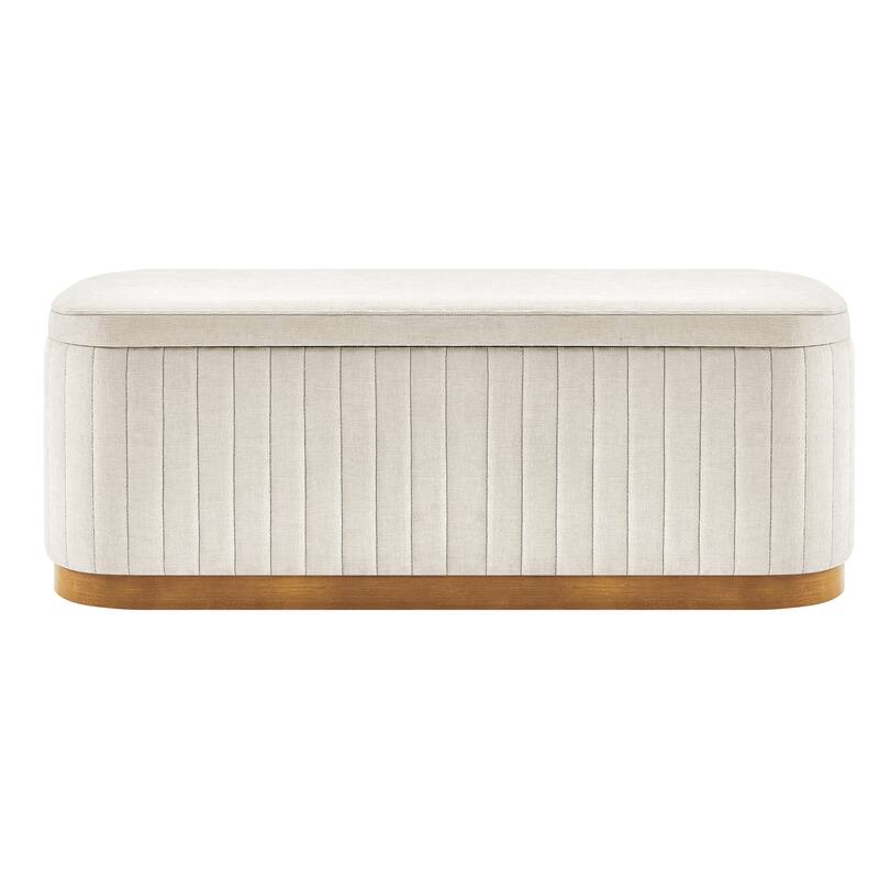 NPD Furniture Clinton Chenille Storage Bench