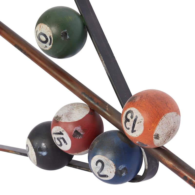 Metal Games Pool Wall Decor - Multi Colored - Roche River Decor