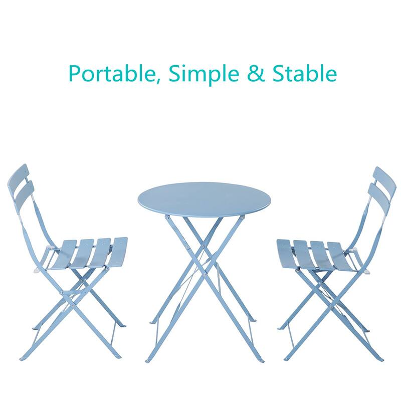 Round 2 Person - 23.6" Long Bistro Set (6 Colors )