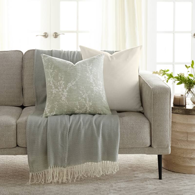 2-Pack Cotton Slub Decor Throw Pillows in Willow