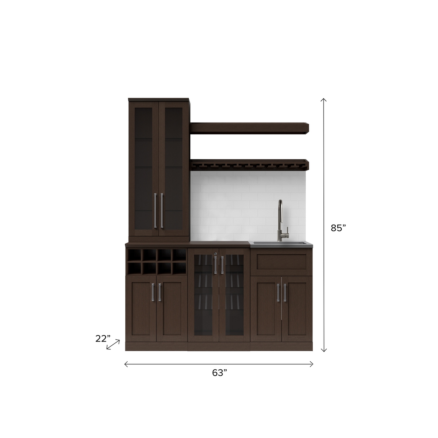 NewAge Products 21 Home Bar Series 9 Piece Set Wet Bar Cabinets with Sink and Stemware Shelf Bed Bath Beyond 36030759
