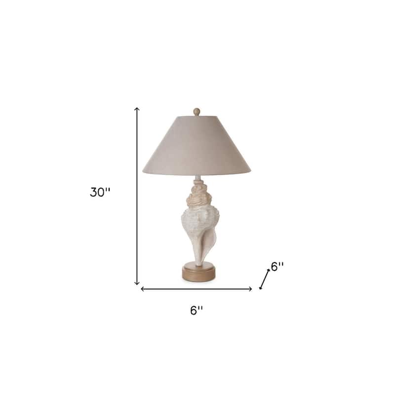 HomeRoots Set of Two 30" Beige and Brown Novelty Table Lamp Coastal With Tan Empire Shade - 6' X '30' X '6