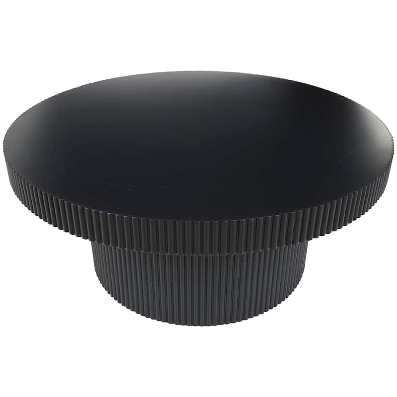 Wooden Dimensional Ribbed Accent Table - Black - Roche River Decor