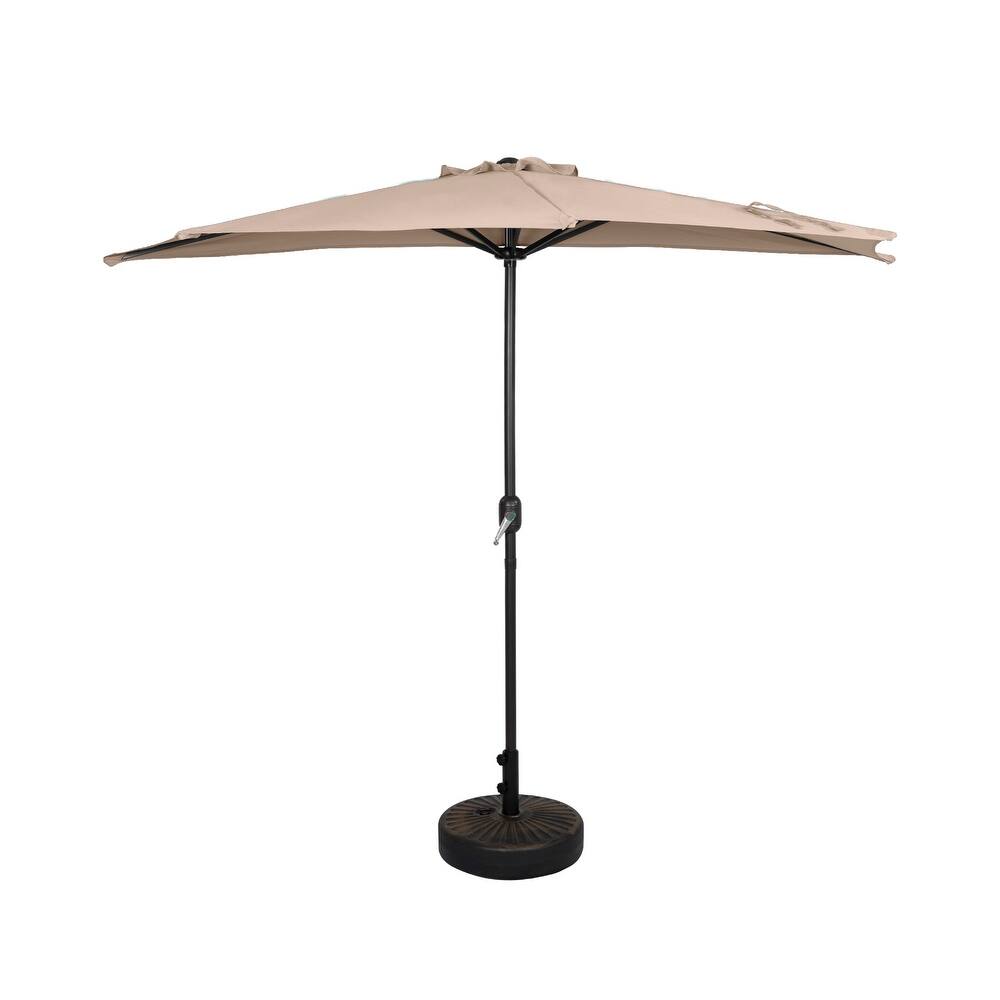 Andrea 9-Ft. Half Umbrella with Bronze Finish Fillable Base