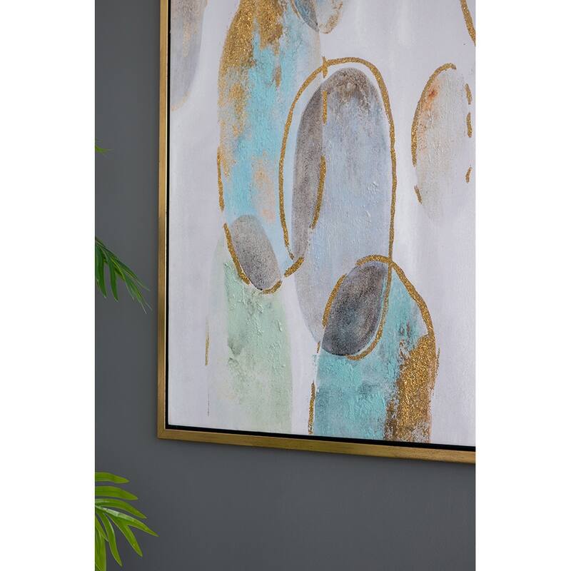 Modern Handmade Oil Painting, Featuring Square-framed Wall Art, for Living Room, Dining Room and Office