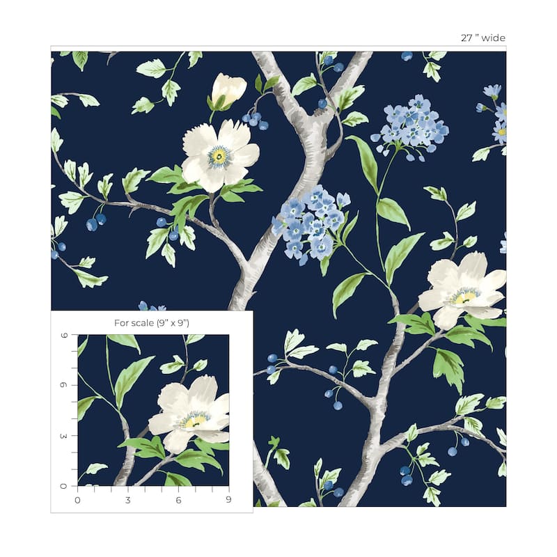 Luxe Haven Floral Trail Peel and Stick Wallpaper