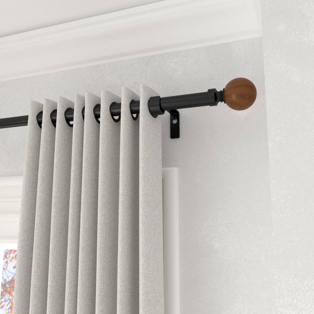 Acroma Adjustable Single Curtain Rod with Globe Ball Finial