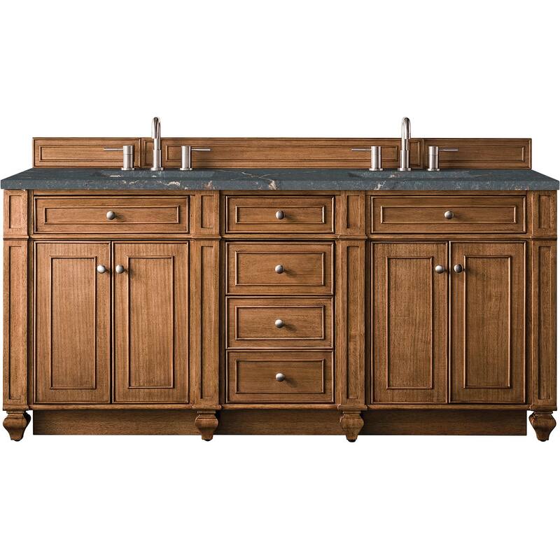 James Martin Vanities 157-V72-FPBL Bristol 72" Free Standing Double - Saddle Brown
