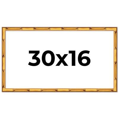 30x16 Frame Gold Bamboo Picture Frame Modern Photo Frame Includes UV Acrylic Shatter Guard Front Acid Free Foam Backing Board