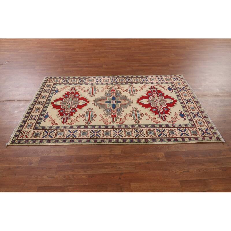Kazak Oriental Accent Rug Hand-Knotted Wool Carpet - 3'10" x 6'1"