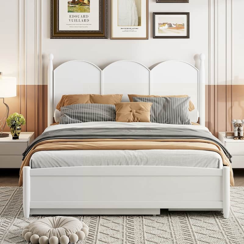 Platform Bed With with 2 Big Drawers