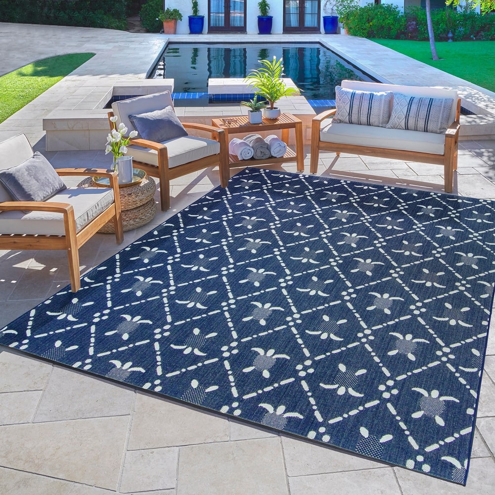 Reyn Spooner Tradewinds Hawaiian Tropical UV Protected Polypropylene Flatweave Indoor/ Outdoor Area Rug Collection